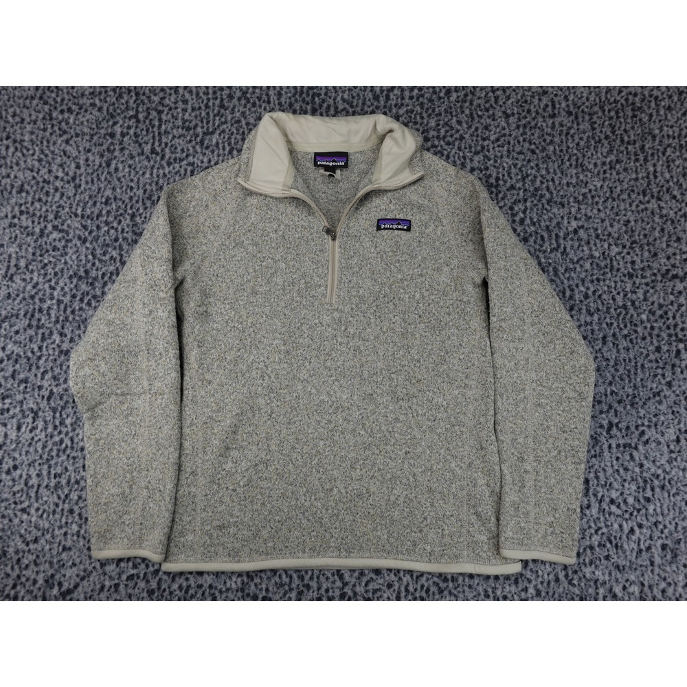 Patagonia Better Sweater 1/4 Zip Pullover Womens Small Pelican 25618 Tan Fleece